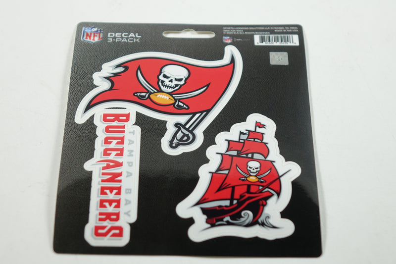 NFL Tampa Bay Buccaneers Vinyl Die-Cut Decal Stickers 3-Pack Made