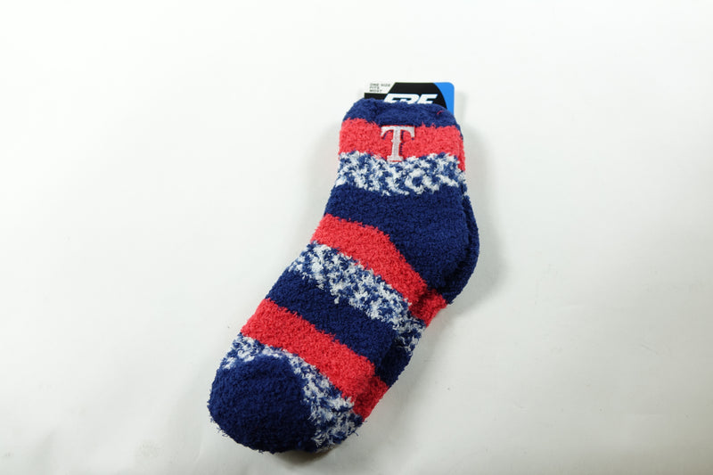 Fuzzy Zebra Socks MLB Texas Rangers