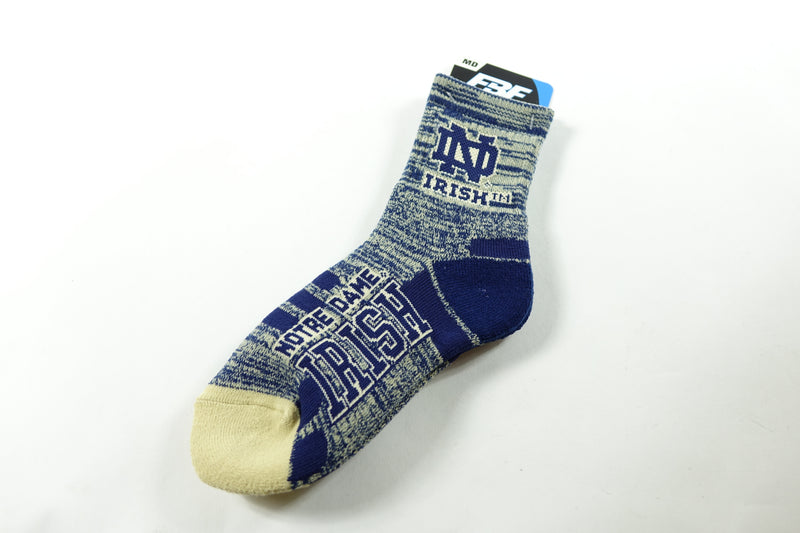 For Bare Feet NCAA Notre Dame Irish Spaz Quarter Crew Socks (Medium) M M