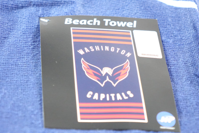 NHL Striped Beach Bath Towel 30" x 60" (Washington Capitals)