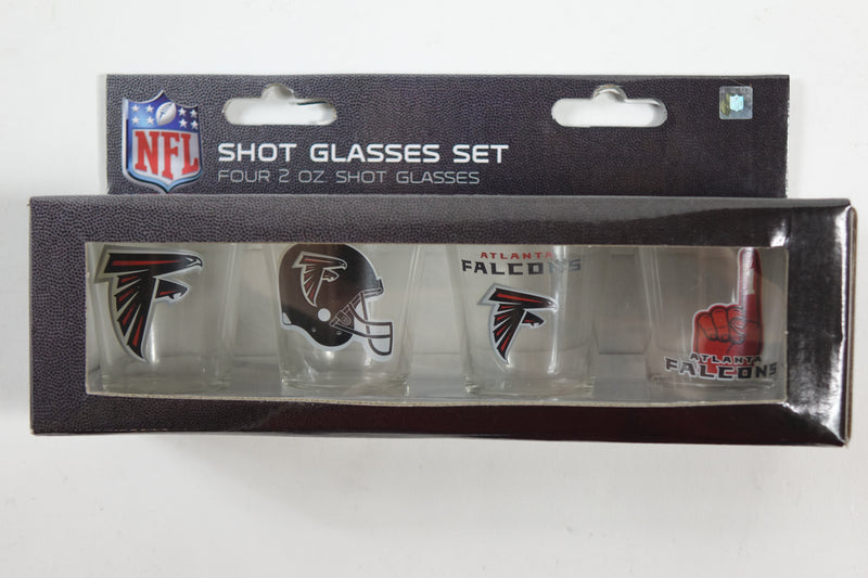 NFL Atlanta Falcons Shot Glass Set4 Pack Shot Glass Set, Te One Size (Pack of 4)