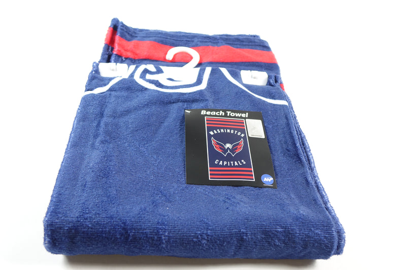 NHL Striped Beach Bath Towel 30" x 60" (Washington Capitals)