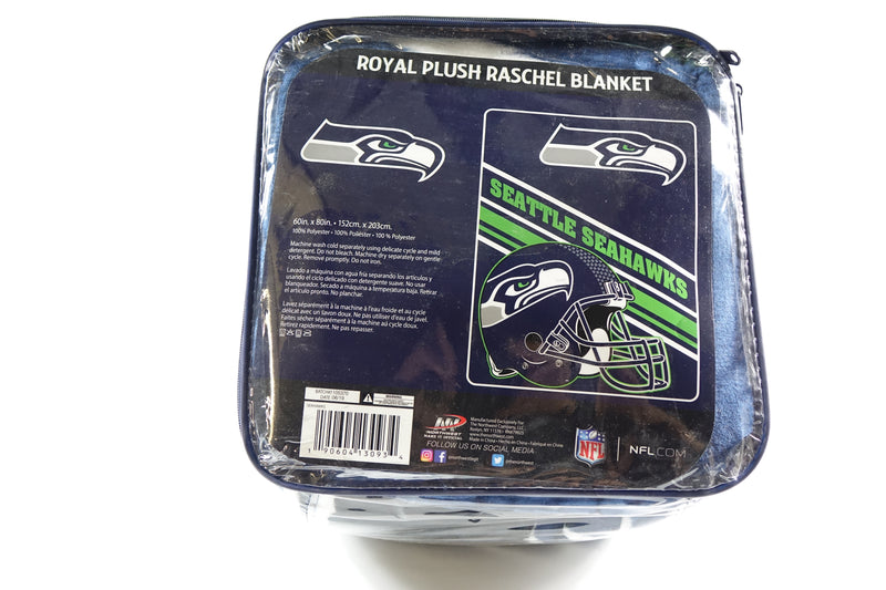 NFL Seattle Seahawks Raschel Throw Blanket, 60" x 80", Slant