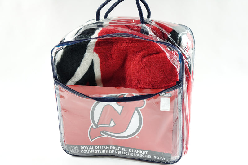 NHL New Jersey Devils Unisex-Adult Raschel Throw Blanket, 60" x 80", Inspired