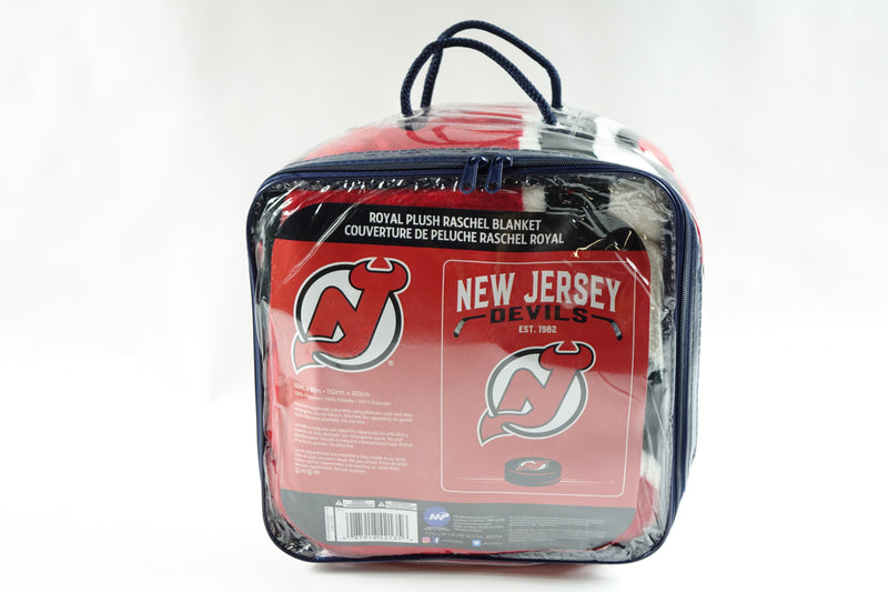 NHL New Jersey Devils Unisex-Adult Raschel Throw Blanket, 60" x 80", Inspired