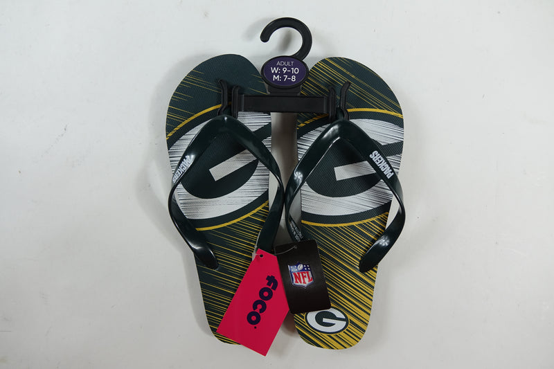 NFL Big Logo Flip Flops Packers Med