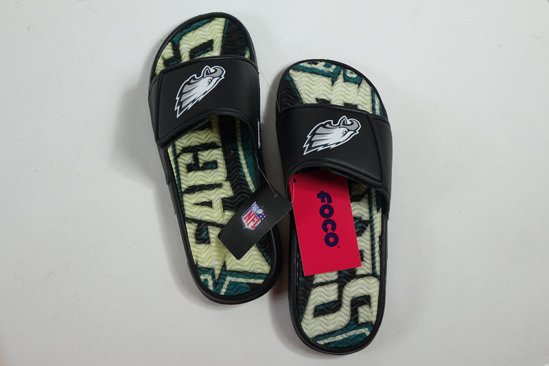 NFL Team Logo Gel Slide Flip Flops Eagles Small