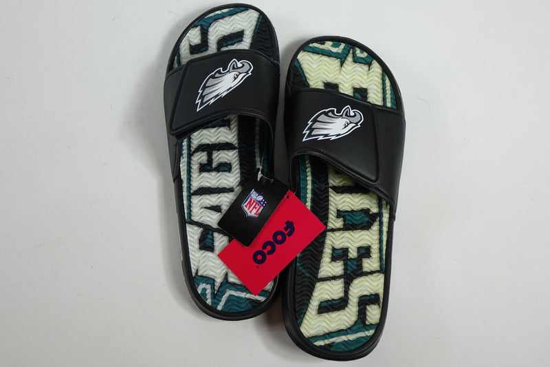 NFL Team Logo Gel Slide Flip Flops Eagles Large