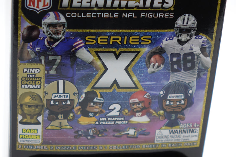 TeenyMates NFL Series, 2 Figures, 2 Puzzle Pcs, 1 Collector Sheet in each Pack