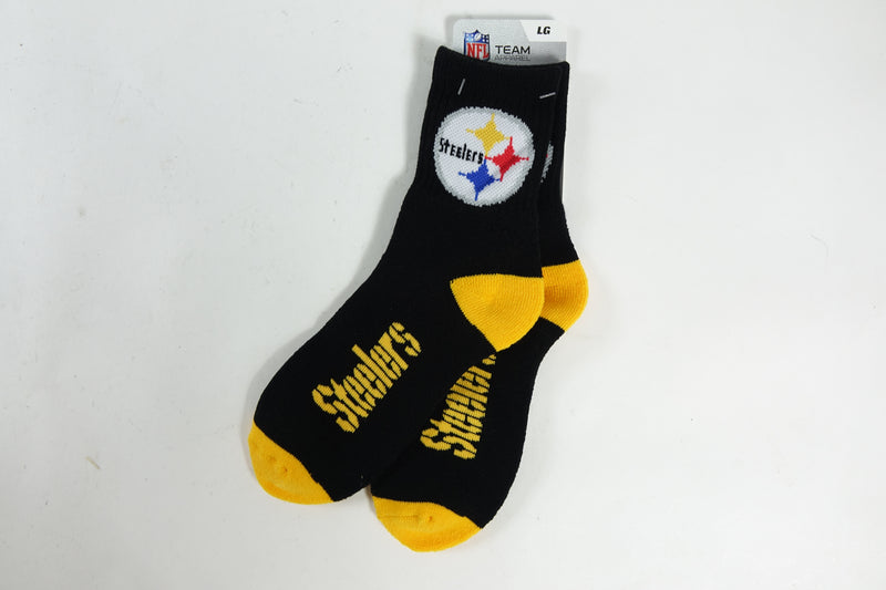 NFL Pittsburgh Steelers Men's Team Quarter Socks, Large L