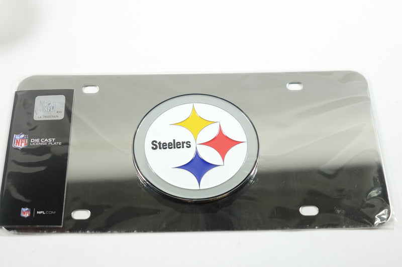 NFL 24532 Pittsburgh Steelers Stainless Steel Front License Plate 6"x12"