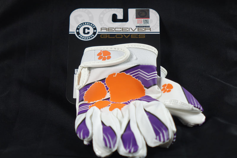 Franklin NCAA Clemson Tigers College Football Receiver Gloves Youth S/XS Pair