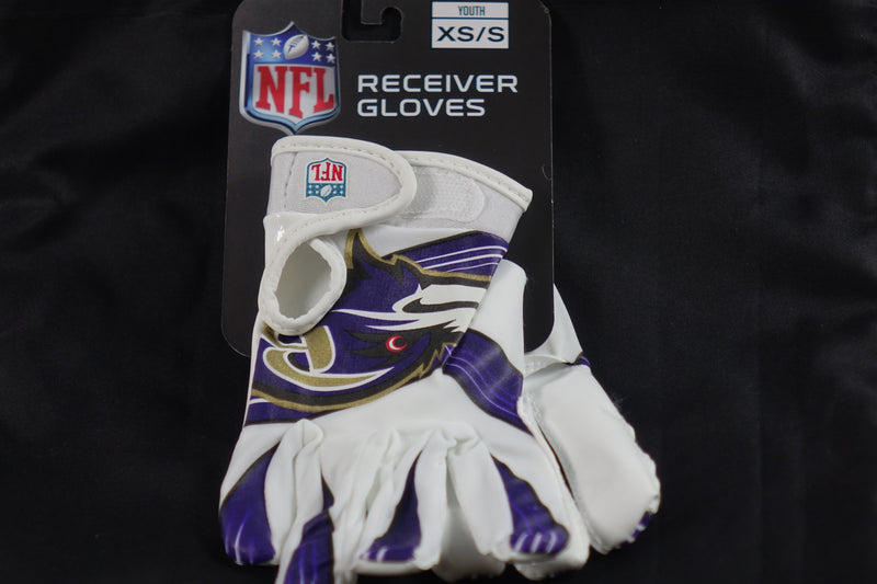 Franklin Sports Baltimore Ravens Youth NFL Football Receiver Gloves -  S/XS Pair