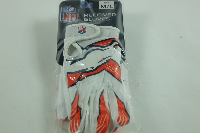 Franklin Sports Denver Broncos Youth NFL Football Receiver Gloves -  M/L Pair