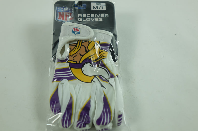 Franklin Sports Minnesota Vikings Youth NFL Football Receiver Gloves -  M/L Pair