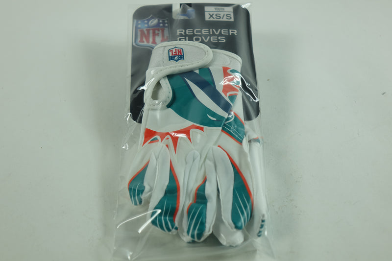 Franklin Sports Miami Dolphins Youth NFL Football Receiver Gloves -  S/XS Pair