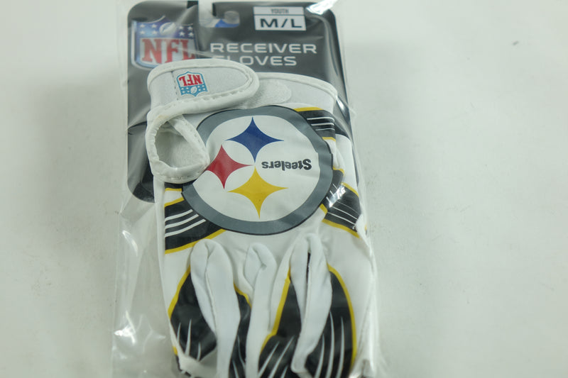 Franklin Sports NFL Pittsburg Steelers Youth Football Receiver Gloves - M/L