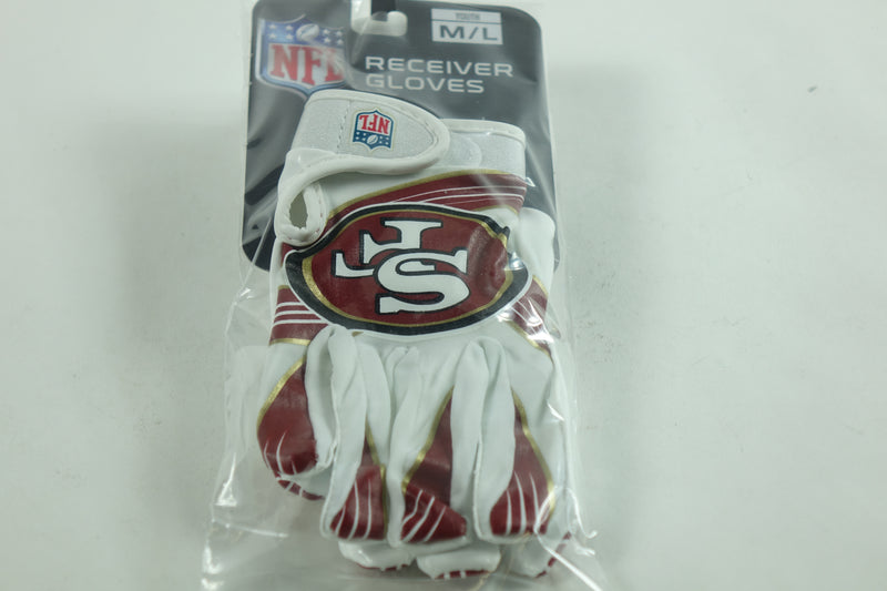 Franklin Sports San Francisco 49ers Youth NFL Football Receiver Gloves -M/L Pair