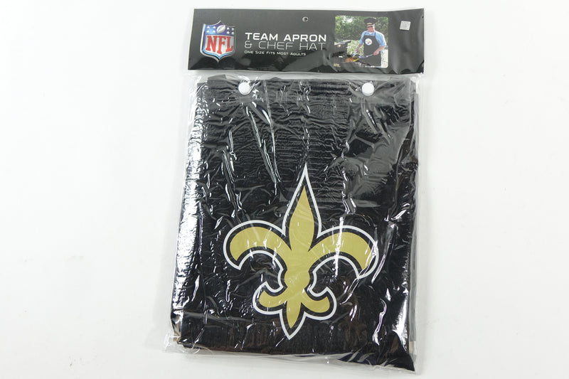 unisex-adult Apron and Chef Hat Set NFL One Size, New Orleans Saints Black