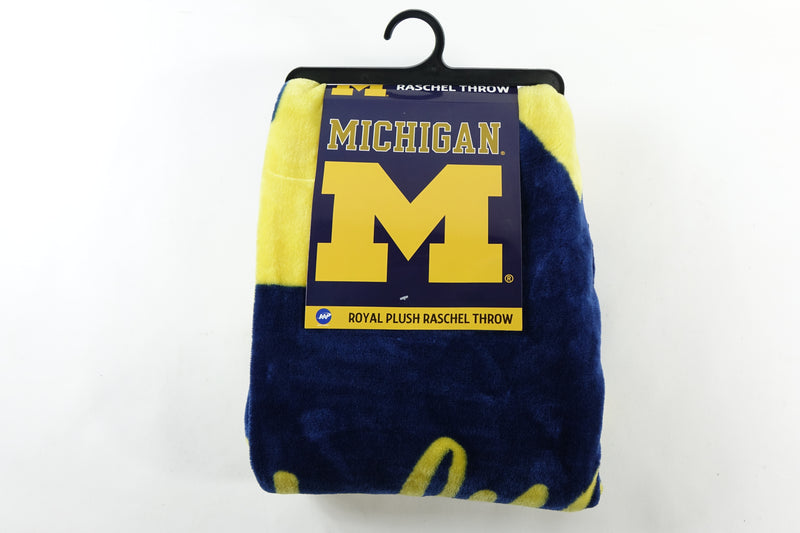 NCAA Michigan Wolverines Raschel Throw Blanket, 50" x 60", Alumni