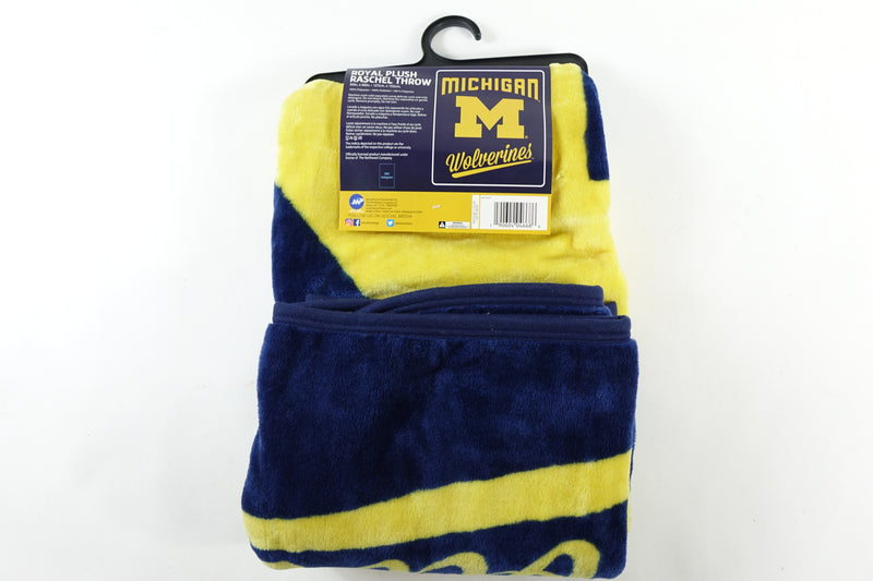 NCAA Michigan Wolverines Raschel Throw Blanket, 50" x 60", Alumni