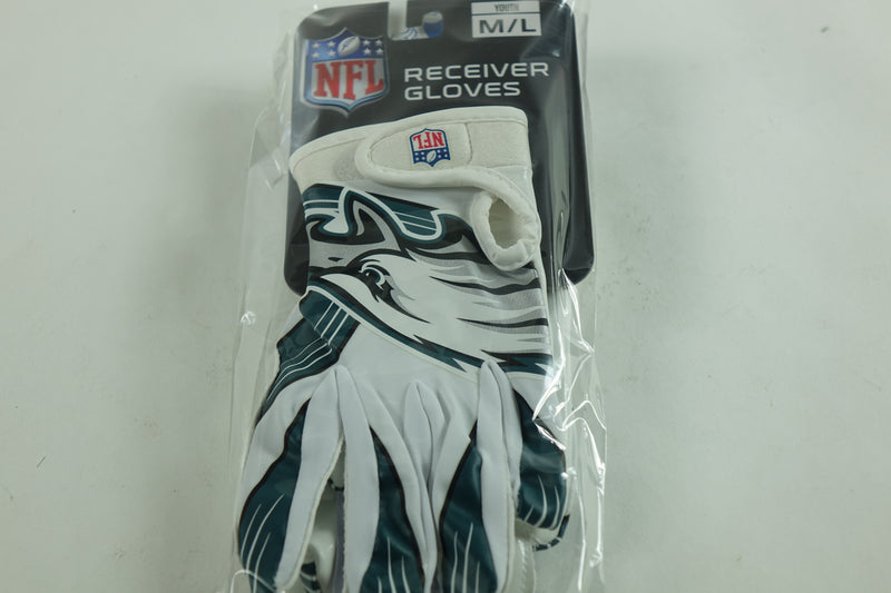 Franklin Sports Youth NFL Philadelphia Eagles Football Receiver Gloves  - M/L