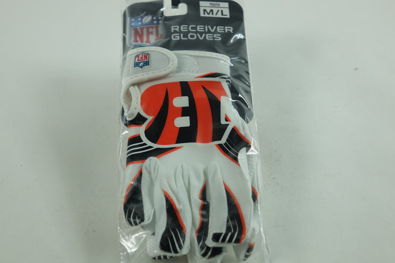 Franklin Sports Cincinnati Bengals Youth NFL Football Receiver Gloves - M/L Pair