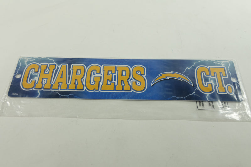 NFL Plastic 4x16 Street Sign Chargers