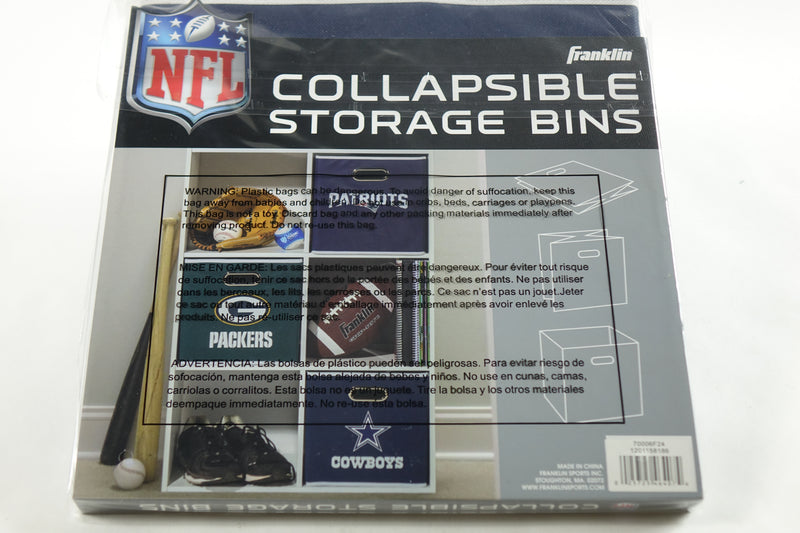 Franklin Sports NFL New England Patriots Collapsible Storage Bin 11"x10.5"x10.5"