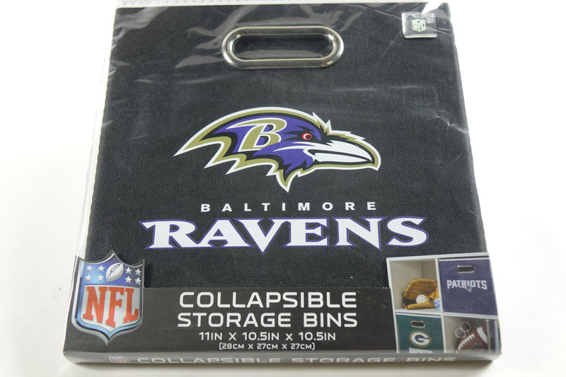 Franklin Sports NFL Baltimore Ravens Collapsible Storage Bin 11"x10.5"x10.5"