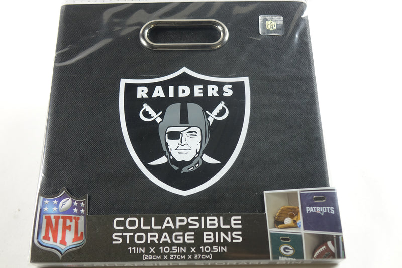 Franklin Sports NFL Las Vegas Raiders Collapsible Storage Bin 11"x10.5"x10.5"