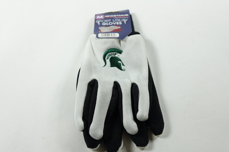 NCAA Michigan State Spartans Two-Tone Gloves, White/Green Small