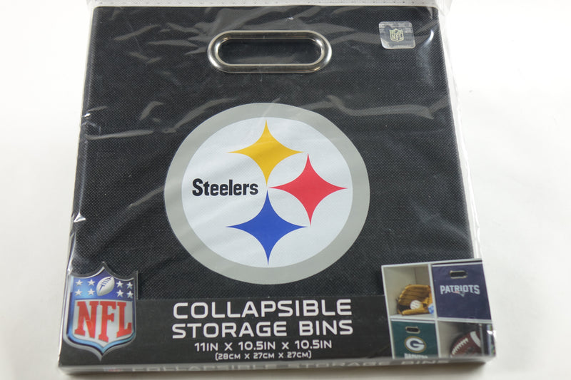 Franklin Sports NFL Pittsburgh Steelers Collapsible Storage Bin 11'x10.5"x10.5"