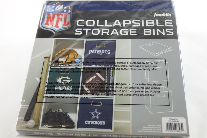 Franklin Sports NFL New York Giants Collapsible Storage Bin 11"x10.5"x10.5"