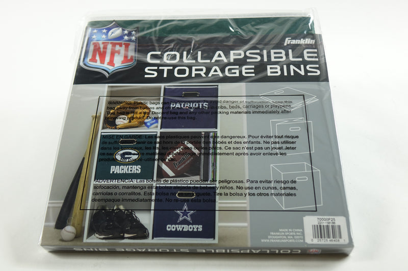 Franklin Sports NFL New York Jets Collapsible Storage Bin 11"x10.5"x10.5"