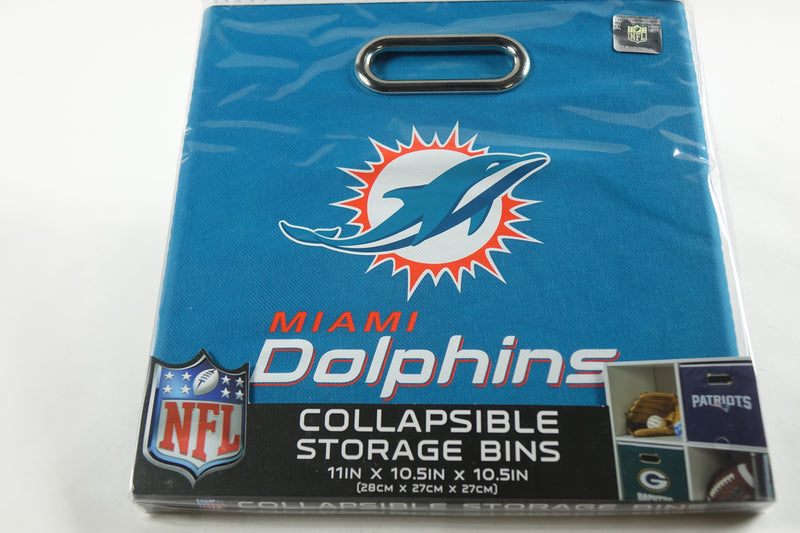 Franklin Sports NFL Miami Dolphins Collapsible Storage Bin - 11"x10.5"x10.5"