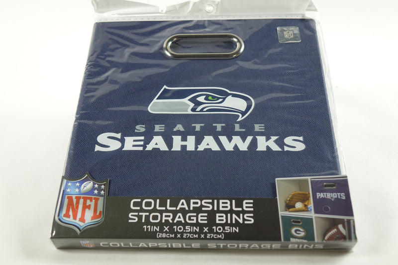 Franklin Sports NFL Seattle Seahawks Collapsible Storage Bin - 11"x10.5"x10.5"