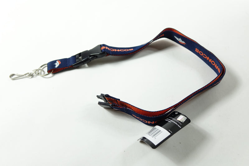 NFL Denver Broncos Two Tone Lanyard, Navy/Orange, One Size