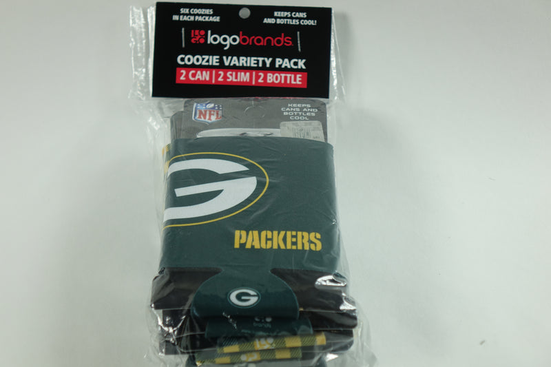 Logo Brands NFL Green Bay Packers Coozie Variety Pack-2 Can/2 Slim/2 Bo One Size