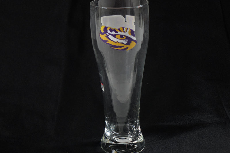 Logo Brands NCAA LSU Tigers 16oz Letterman Pilsner Glass