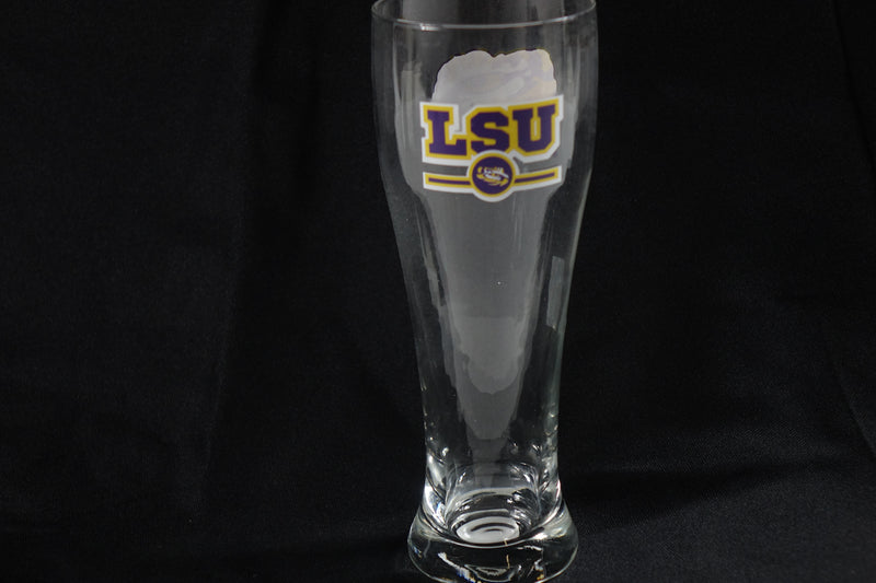 Logo Brands NCAA LSU Tigers 16oz Letterman Pilsner Glass