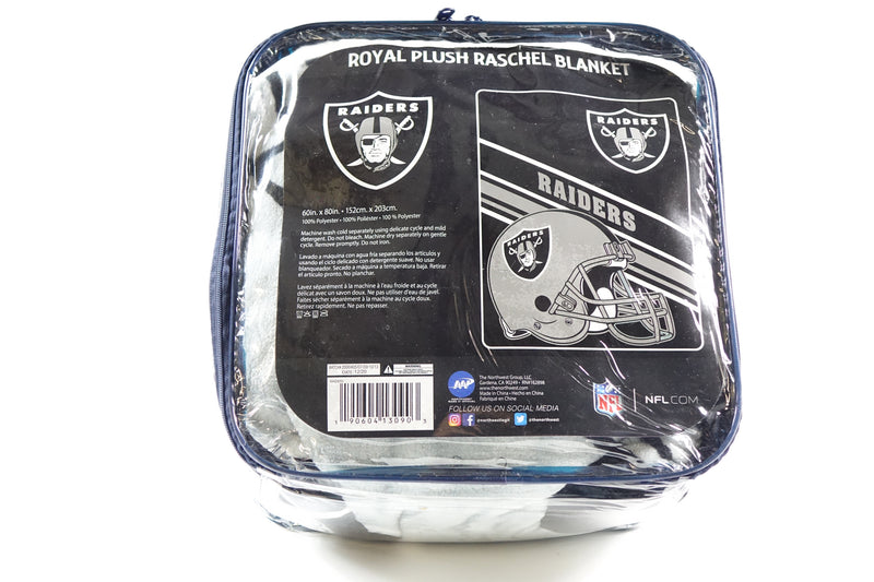 NFL Las Vegas Raiders Raschel Throw Blanket, 60" x 80", Slant