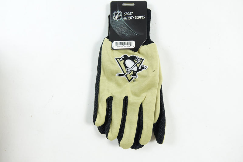 NHL Pittsburgh Penguins Two-Tone Gloves, Gold/Black Small S S