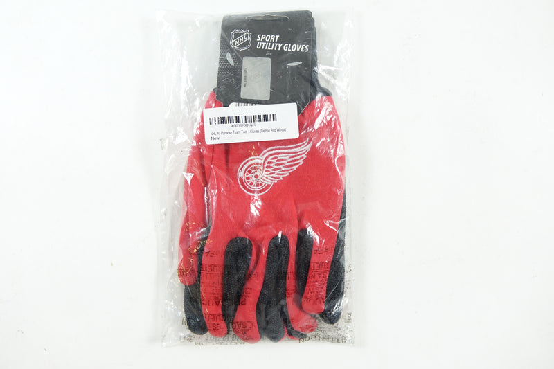 NHL Detroit Redwings Two-Tone Gloves One Size