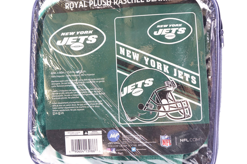 NFL New York Jets Raschel Throw Blanket, 60" x 80", Slant