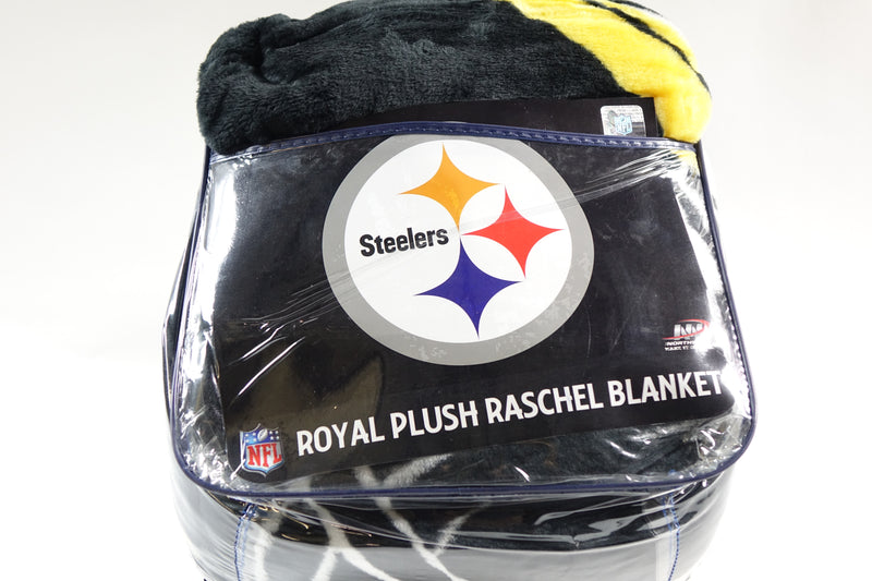 NFL Pittsburgh Steelers Raschel Throw Blanket, 60" x 80", Slant