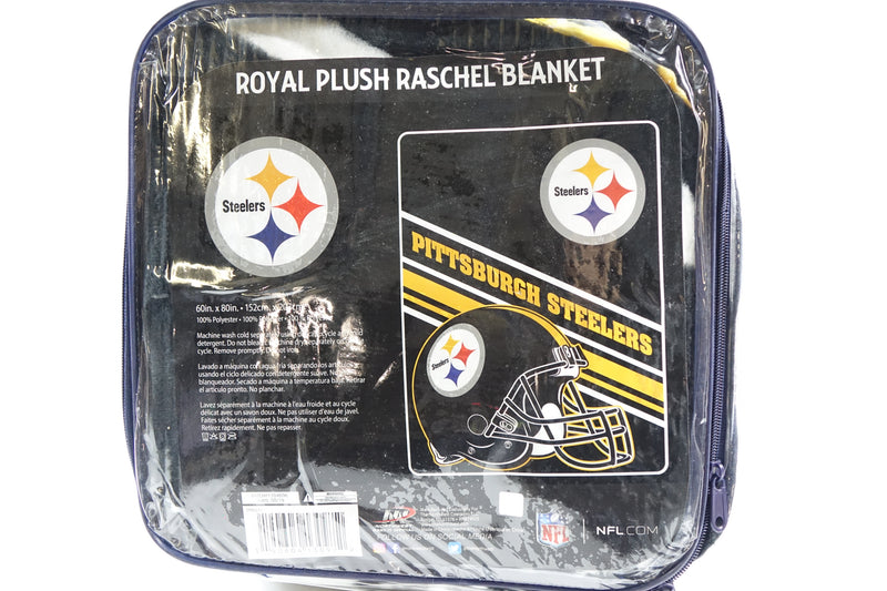 NFL Pittsburgh Steelers Raschel Throw Blanket, 60" x 80", Slant