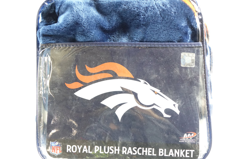 NFL Denver Broncos Raschel Throw Blanket, 60" x 80", Slant