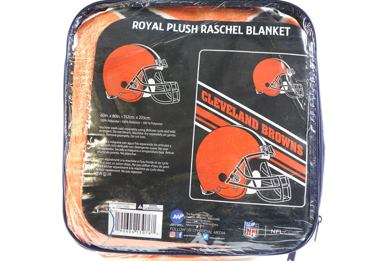 NFL Cleveland Browns Raschel Throw Blanket, 60" x 80", Slant