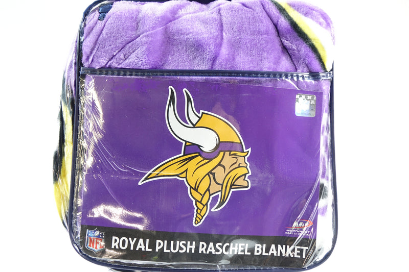 NFL Minnesota Vikings Raschel Throw Blanket, 60" x 80", Slant